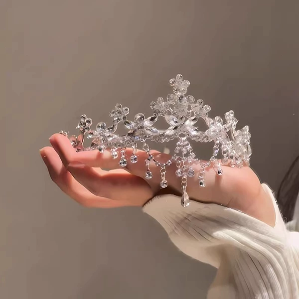 Sparkling and charming tassel crown