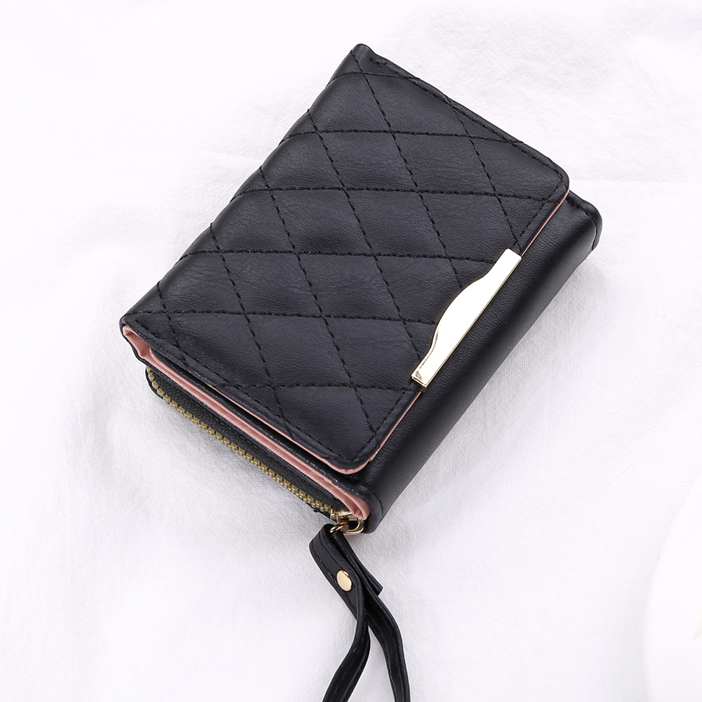 Women's Solid Color Lingge Pu Leather Zipper Wallets display picture 1