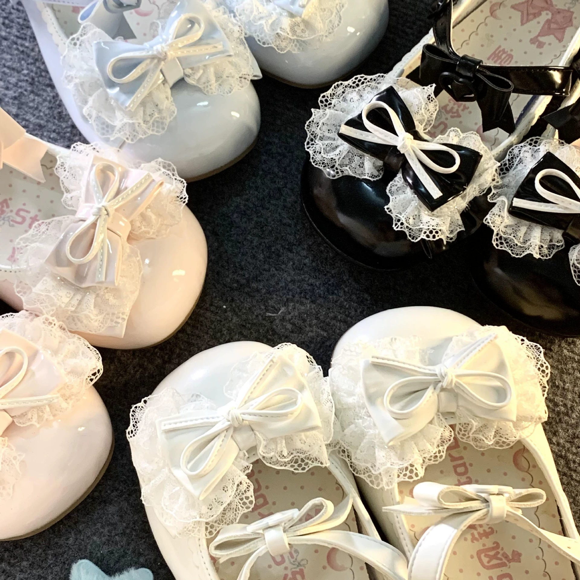 2025 новый оригинальный лолита кружевной бант балет круглые головы на низком каблуке туфли Лолита