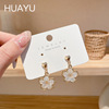 Retro fashionable small earrings with tassels, design silver needle, wholesale