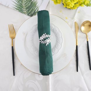 Hotel Tableware Gold Silver Leaf Ring Napkin Buckle Wedding Napkin Ring Napkin Ring Cloth Ring Manufacturer Wholesale