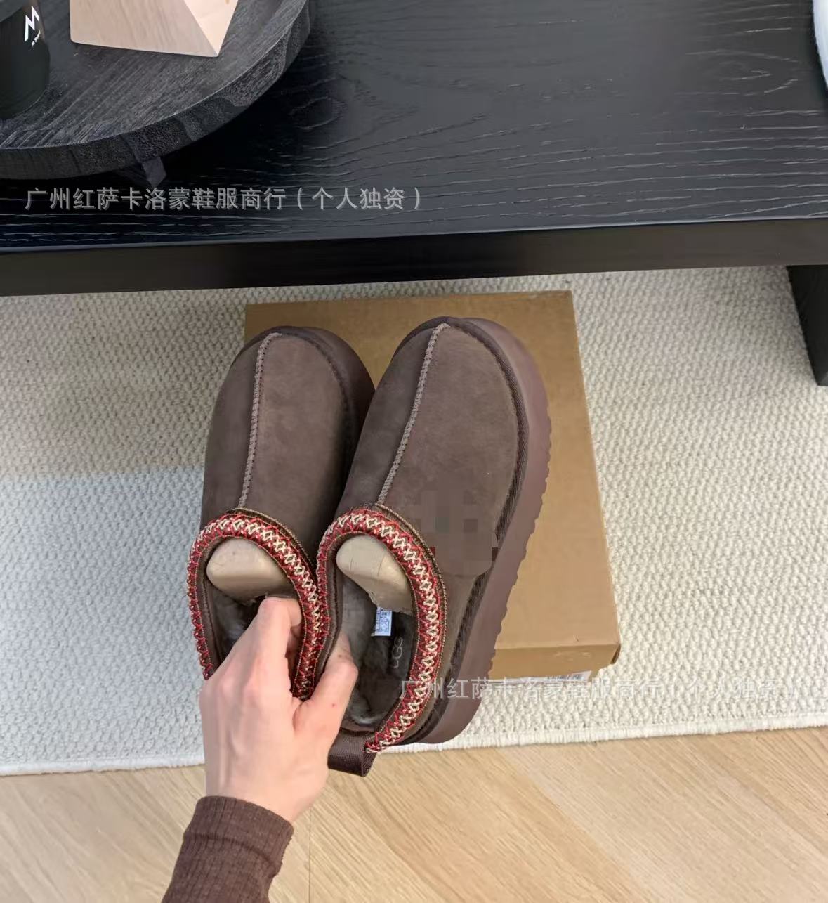 Zapatos Pitian Tazz, botas de nieve nacionales, piel de mujer, zapatillas de algodón con un pie cálido.