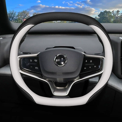 Steering wheel cover – handle cover - volvo-ex30-double-d-type-black-and-white-ultra-thin-model-other