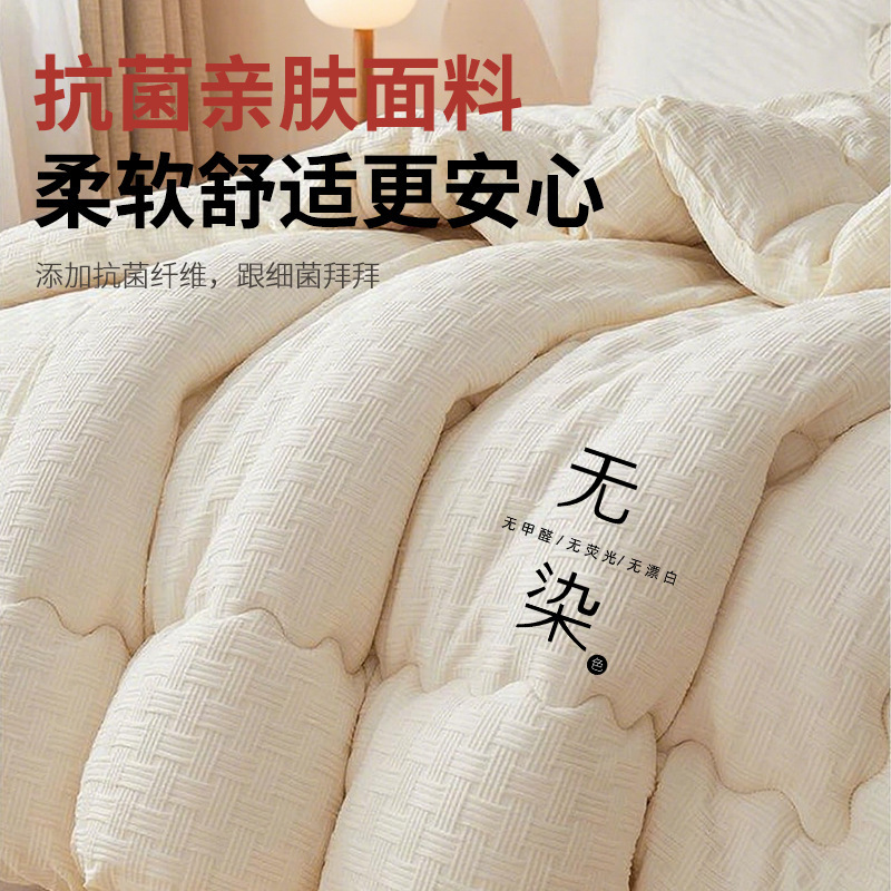 被子秋冬季春秋被加厚保暖棉被四季通用被芯冬被纹理白被子被褥|undefined