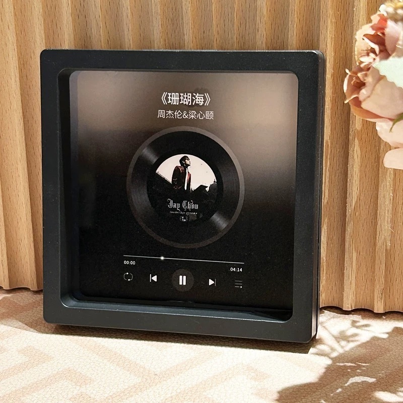 歌う音楽冷蔵庫マグネットフォトフレームビニールレコード、カップル、友人、親友向け|undefined