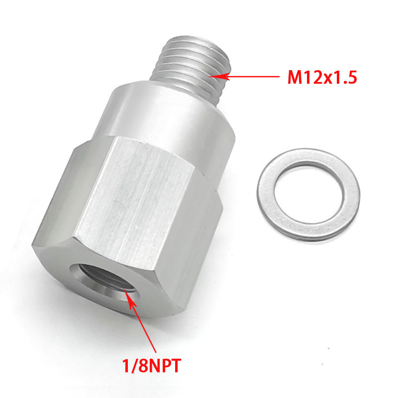 Coche de aluminio M12X1.5 to 1/8NPT agua de refrigeración adaptador de temperatura adaptador para motor LS