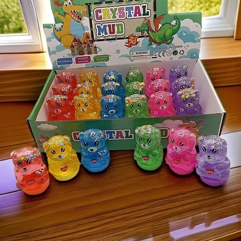 Nuevos juegos en línea para niños seguros no tóxicos 24 barro de cristal barro colorido slime descomprimido colorido burbujeante hecha a mano