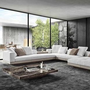 Conneli Sofa Large Apartment Normcore Design Large House Flat Classy Corner Combination Fabric Cotton and Linen Sofa