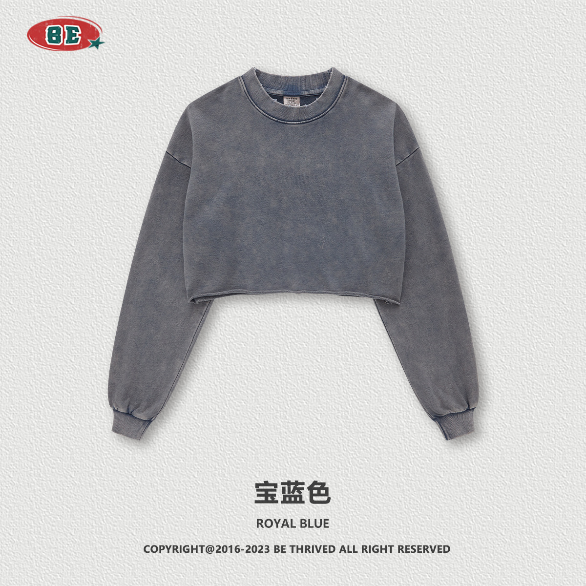 Ropa de mujer BE | Camiseta de Manga Larga con Cuello Redondo, Estilo Vintage, Desgastada y Deshilachada, para Mujer, Otoño/Invierno 2025