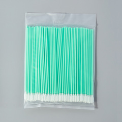 740B dust-free clean cotton swabs, green PP handle, camera liquid crystal display cleaning stick, industrial dust-free cloth head cotton swab