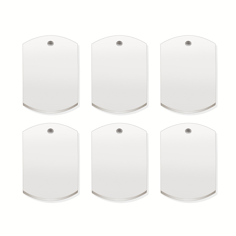 Customization Laser Engraving, Solid Color Pattern Polishing Design 1 Piece 16*27mm 304 Stainless Steel Customization Laser Engraving Solid Color Pendant DIY Jewelry Accessories