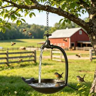 Solar-Powered Flowing Bird Bath ���@��ˮ ˮ���^�Ғ�ʽ�Bԡ��
