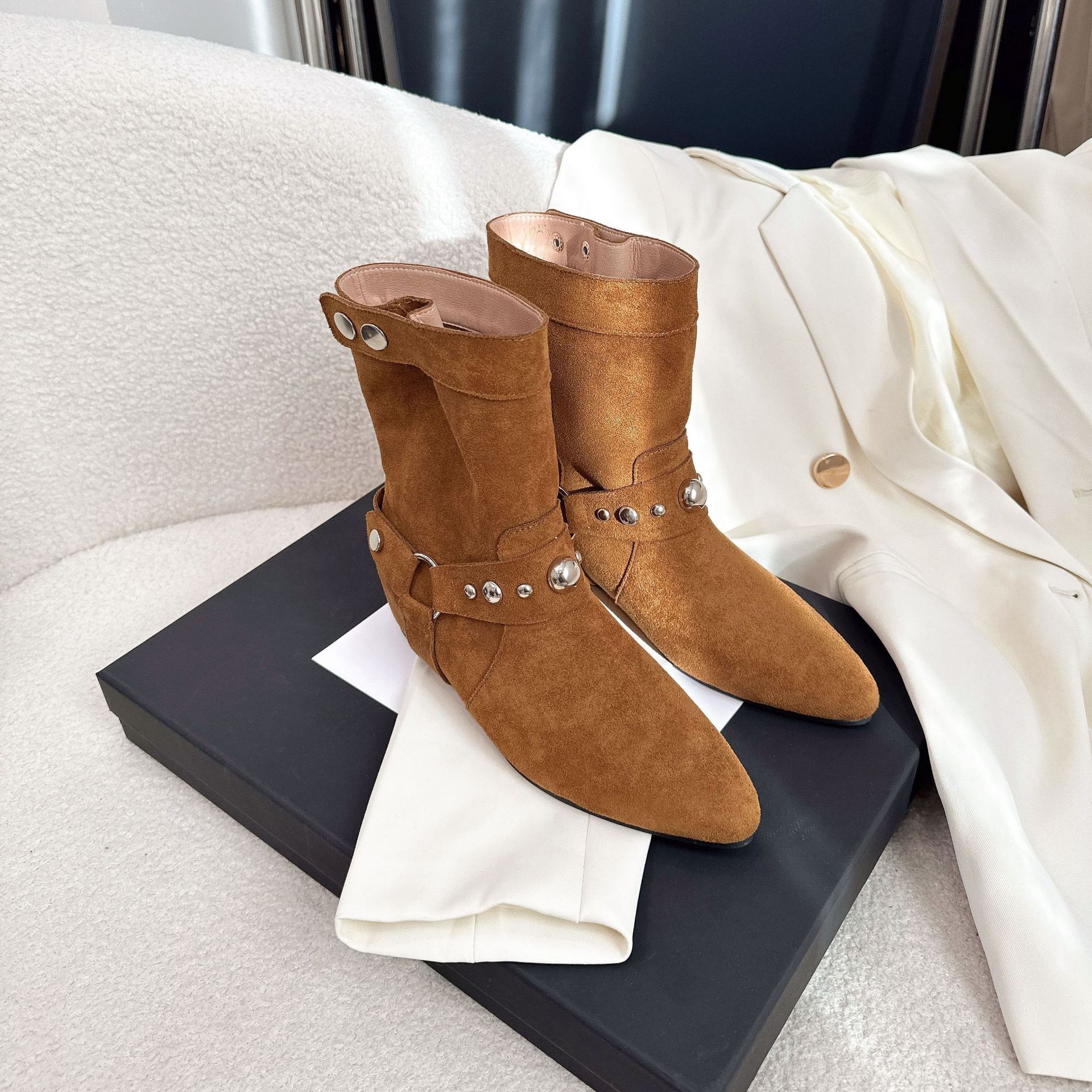 Botines Martin para Mujer con Aumento de 5 cm de Superfibra, Antideslizante y Cálido, para Otoño e Invierno
