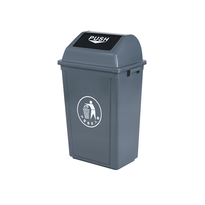 Cubo de basura de plástico grueso de 40L, con tapa oscilante, para interior/exterior, clasificación de residuos en cocina