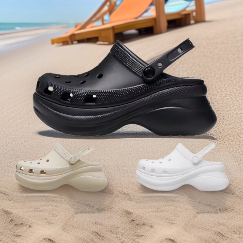 2024 Yang Mi Cross-Style Whale Hole Shoes for Women, Versatile Thick-Soled Height-Increasing Platform Dad Shoes, Non-Slip Beach Shoes