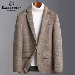 Leisibert Autumn and Winter Suit Men's Wool Plaid Suit Men's Trendy Small Suit Woolen Suit Large Size Men's Suit