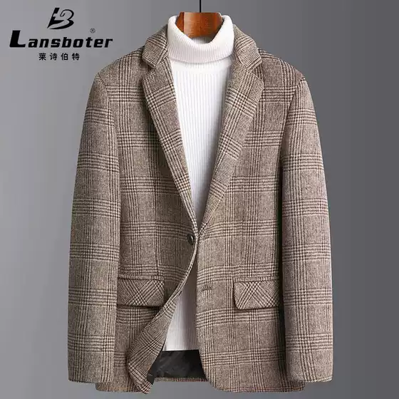 Leisibert Autumn and Winter Suit Men's Wool Plaid Suit Men's Trendy Small Suit Woolen Suit Large Size Men's Suit