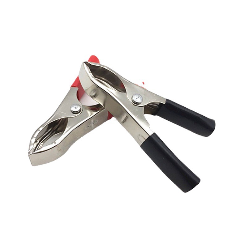 厂供应 大电流 多功能接线鳄鱼夹 30A镀镍电瓶鱼夹子 红黑电线夹