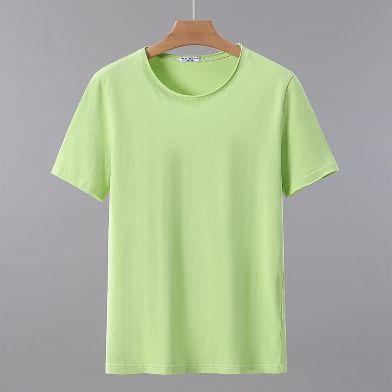 Pure cotton, solid color, short sleeved T-shirt with a base, white T-shirt with inner layer, men's half sleeved T-shirt_voghion.com