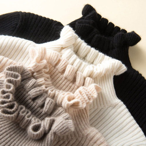  new fungus lace half turtleneck sweater women's pullover short autumn and winter bottoming shirt tight knitted sweater