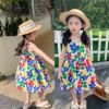 Summer skirt, cute sleevless dress, flowered, for 3-8 years old