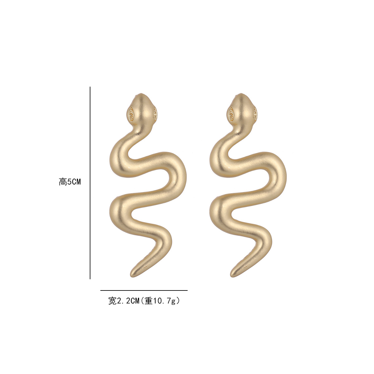 2023 nuevos pendientes de metal pendientes de serpiente mate pendientes de moda de personalidad europea y americana populares pendientes de serpiente dorada