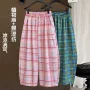 显瘦高腰格子夏季格子裤