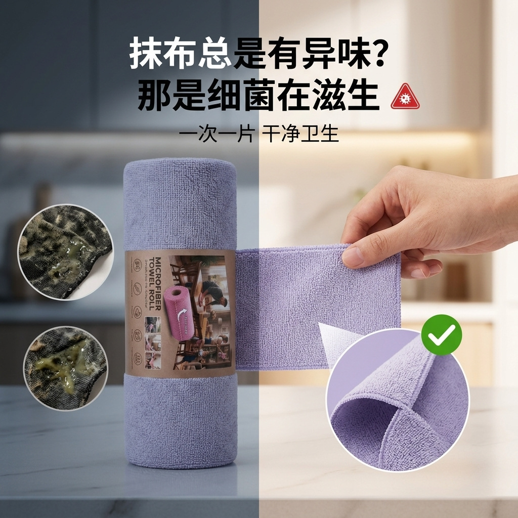 手撕毛巾家用厨房加厚干湿两用超细纤维卷装懒人卷装手撕吸水抹布