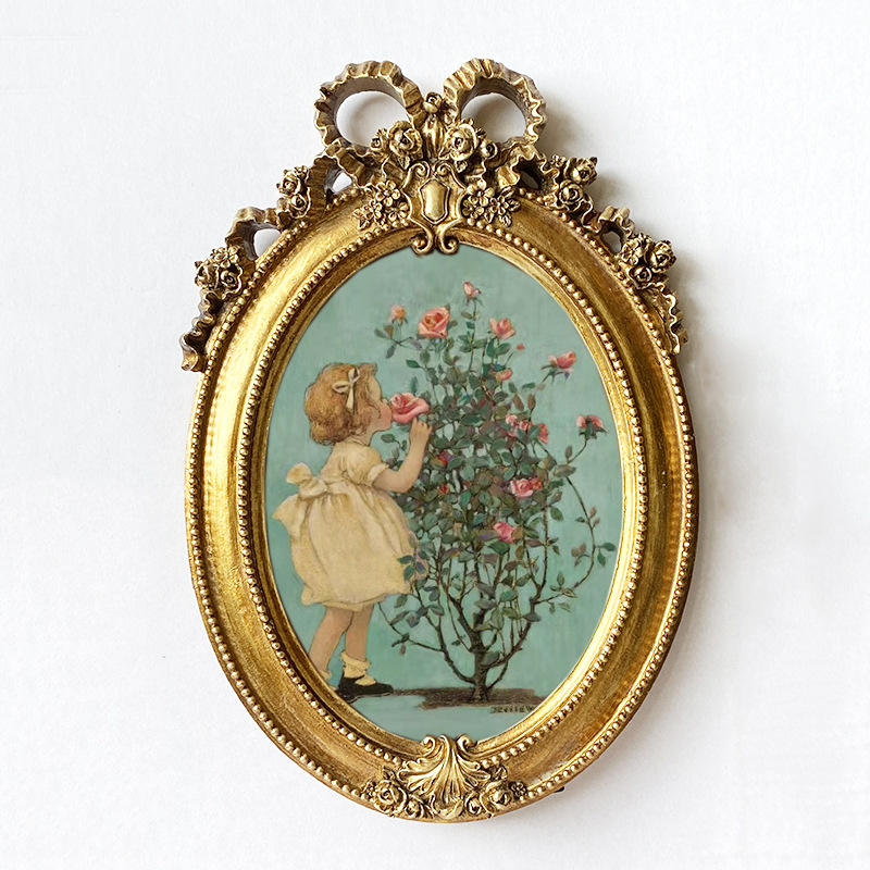 European Retro Picture Frame Creative Desk Stand Resin Frame 7-inch Desk Stand Distressed Home Decor Ornament Wholesale