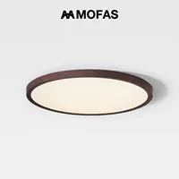MOFAS Nordic Современная ультратонкая спальня Японский стиль черный орех бревенчатый цвет спальной гостиной кабинет простой потолочный светильник