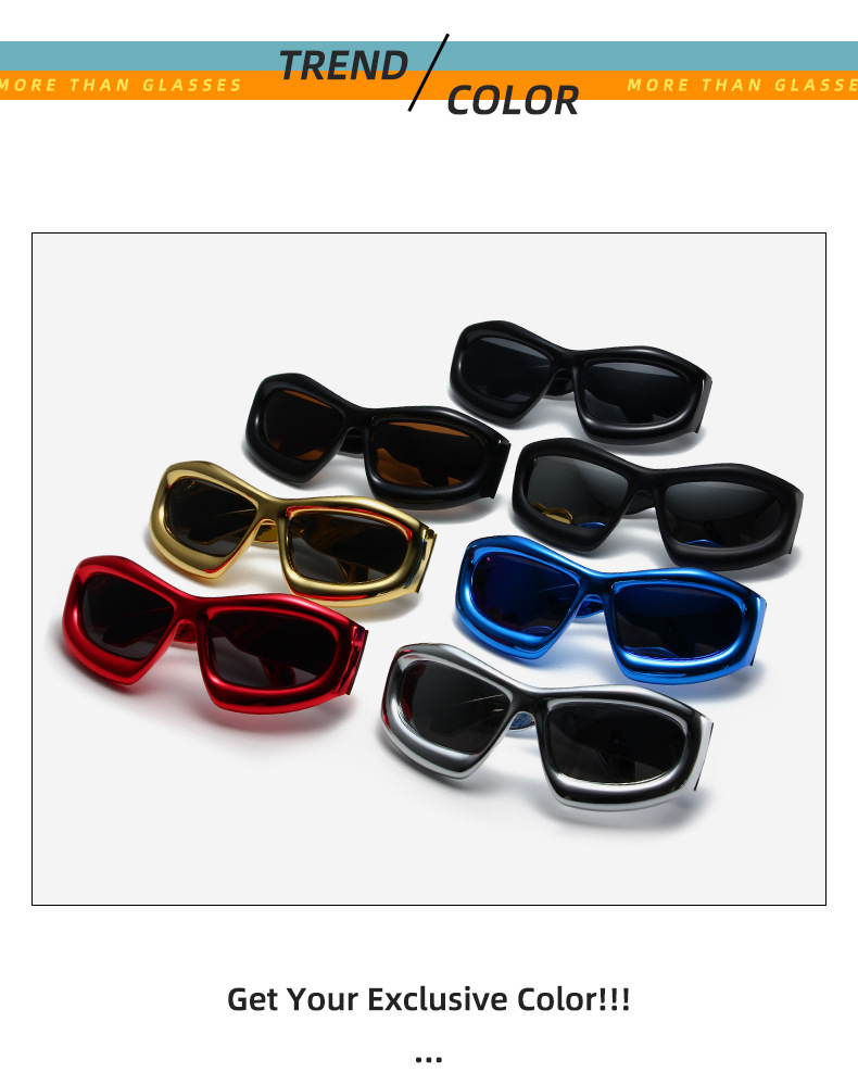 Y2K Exaggerated Solid Color Ac Special-Shaped Mirror Full Frame Women's Sunglasses display picture 8