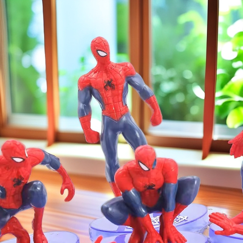 Red de celebridades Spider-Man Decoración de pasteles Adornos para hornear para niños Vestir Muñeca de cumpleaños Modelo de muñeca Plug-in