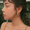 Retro metal brand big earrings, European style