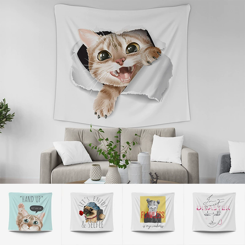 Мультяшный цифровой пляж гобелен, кот, Алиэкспресс, ebay