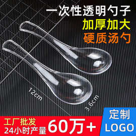 工厂批发水晶塑料独立包装汤勺燕窝粥甜品外卖餐具加厚一次性勺子