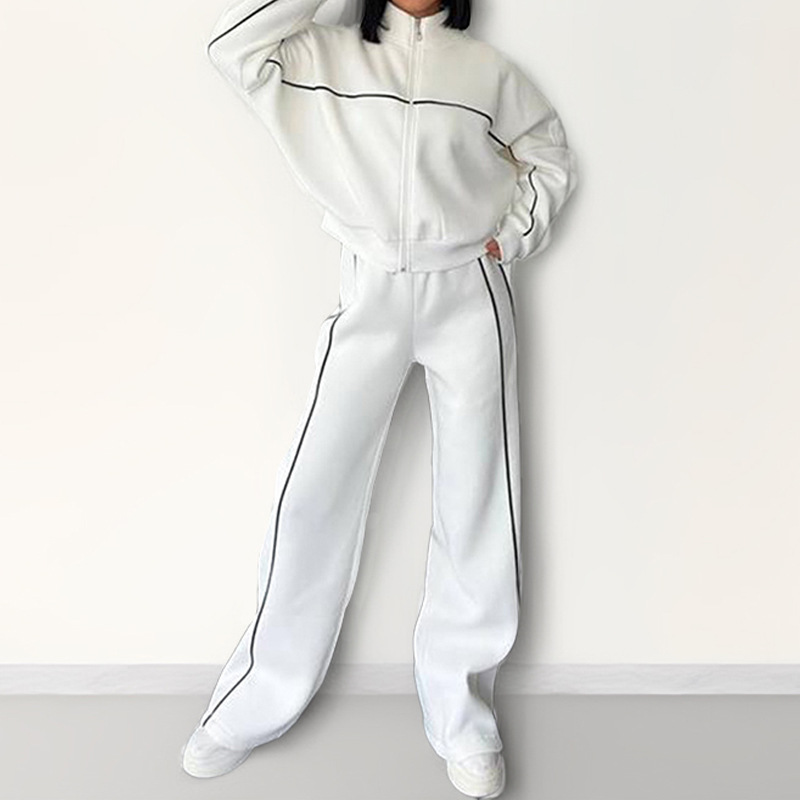 2026 Spring New European And American Women's Clothing Cross-Border Sports Suit Casual Zipper Cardigan Fashion_ecoleips.com