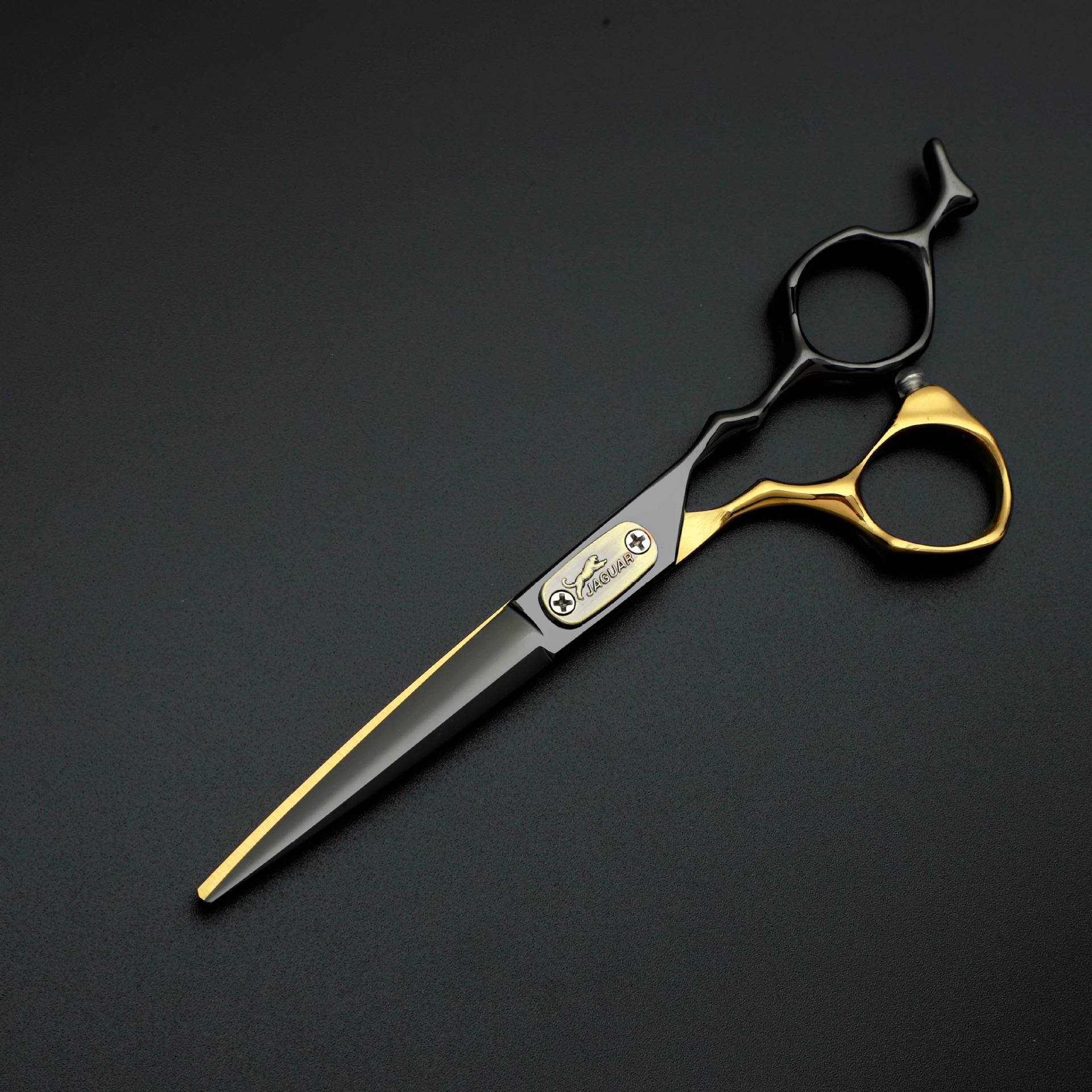 Tijeras de peluquería de alta calidad transfronterizas de oro negro tijeras de corte de pelo profesional tijeras de dientes sin marcas tijeras de corte de pelo peluquería cabello roto