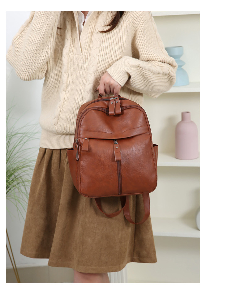 Koreanischer Doppelschultergurt Rucksack für Damen 2025 Neue Herbst- und Winterkollektion große Kapazität trendige Pendel- und Straßenrucksack modisch