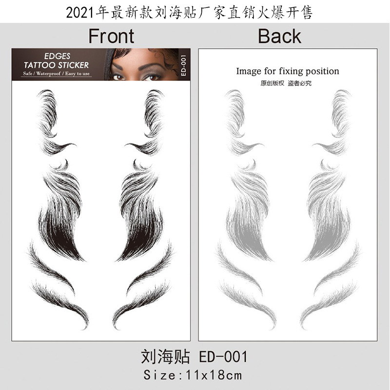 Bangs tattoo stickers net red hairline t...