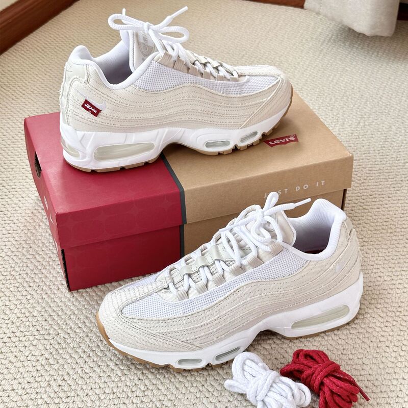 New Air Max 95 Levi's Men's and Women's Running Shoes, Canvas Shoes, Breathable Air-Cushioned Casual Shoes