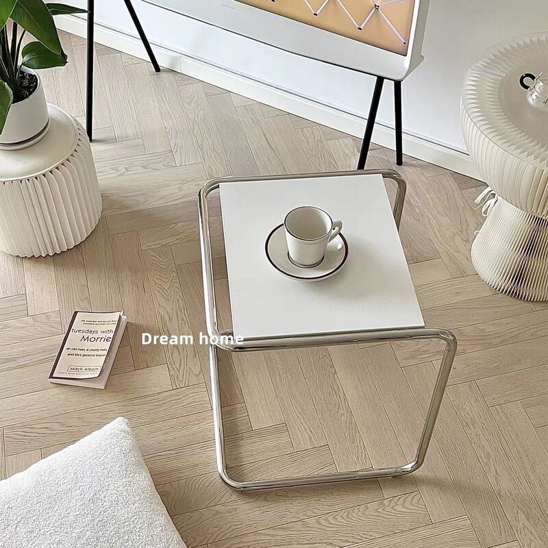 Mid-Century Style Simple Coffee Table Korean Ins Style Coffee Modern Sofa Shelf Bedroom Side Table Light Luxury Style