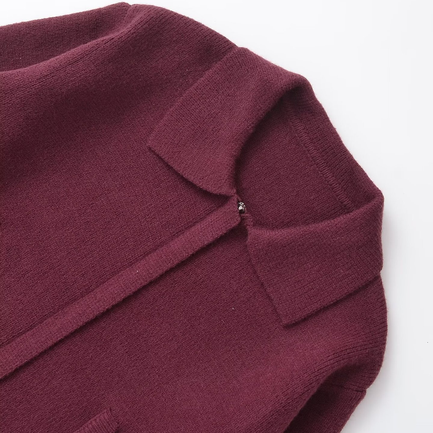 Frauen Herbst Winter Neue Mode Vielseitig Kragen Einfarbig Strick Mantel_voghion.com