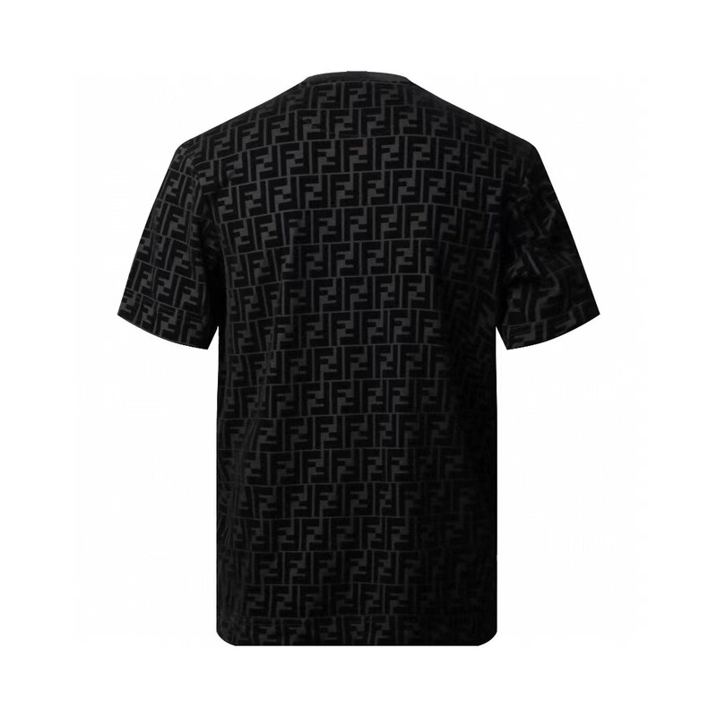 Good Quality Threaded Double F Letter Flocking Men's Men's Round Neck Top Short Sleeve T-Shirt Men's Thirt Good Quality Threaded Double F Letter Flocking Men's Men's Round Neck Top Short Sleeve T-Shirt Men's Thirt