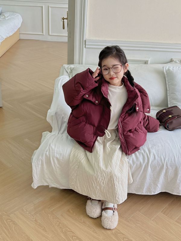 女童仿羽绒服2025冬装新款女孩加厚绒丝棉服外套儿童短款上衣防寒|undefined