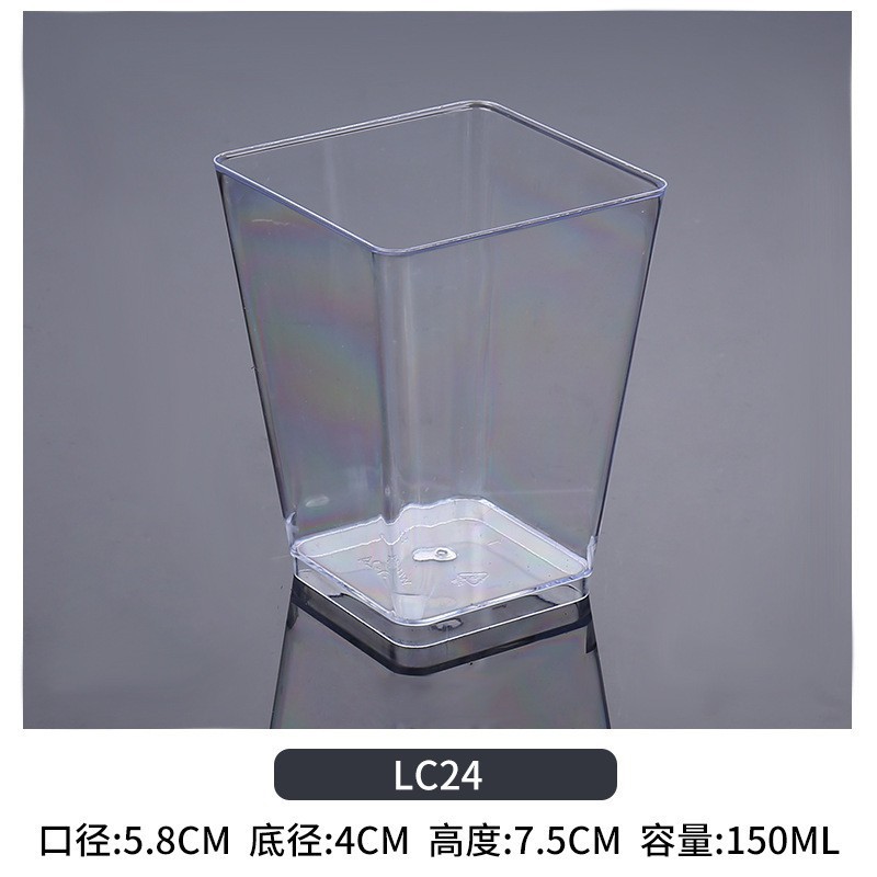 Vasos desechables transparentes para postres con tapa y cuchara, para gelatina y mousse