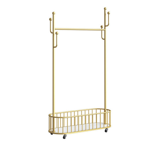 Foyer coat rack floor-standing household clothes rack with wheels mobile storage rack light luxury bedroom corner storage clothes drying rack