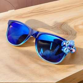 新款卡通儿童墨镜男女童遮阳防紫外线运动太阳镜史迪仔蜘蛛侠眼镜