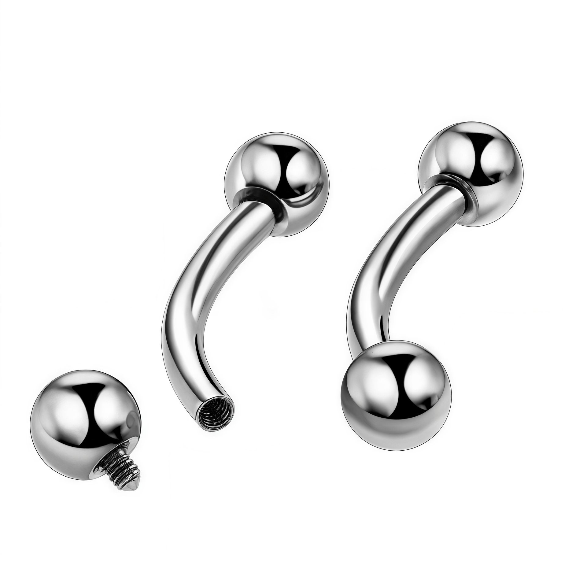 G23 Titanium Inner Thread Double Head Ball Eyebrow Nail Tongue Nail Lip Nail Breast Nail Bent Bar Body Piercing Jewelry detail image 5