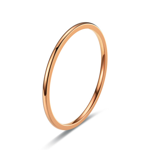 Elegant Plain Circle Joint Ring with Ultra-Thin 1mm Curved Smooth Surface, Simple and Luxurious Jewelry