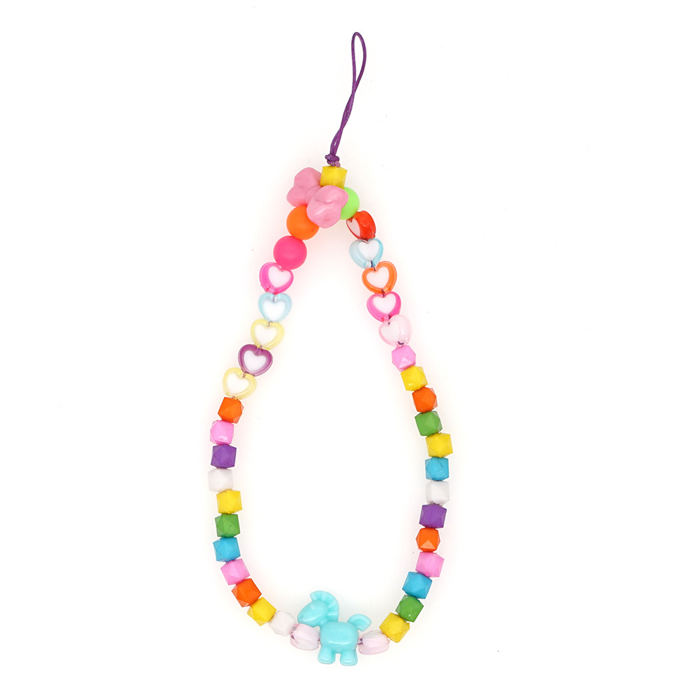 Mobile Phone Chain Candy Color Love Acrylic Beads Short Mobile Phone Lanyard display picture 6